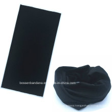 OEM Produce One Color Dyed Black Polyester Multifunctional Bandanna